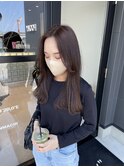 顔周りレイヤー 透明感ブラウン