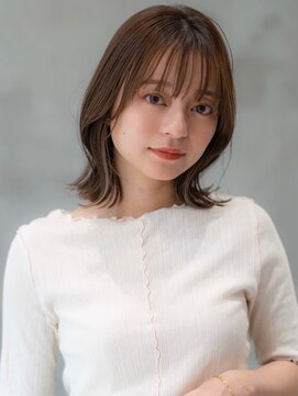 ケアリー 調布(Carelly) 大人かわいい前髪セシルカットココアブラウンフリンジウェーブ