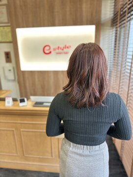 イースタイル 元町店(e-style) オレンジピンク×ゆる巻き