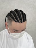 刈り上げメンズコーンロウブレイズ黒エクステ混ぜ~糸ito~HIRO