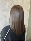 春カラーで艶髪ナチュラルストレート