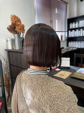 マイ ヘア デザイン 岡崎(MY hair design) 丸みスカーレットワンカール束感ショート☆ミニボブ