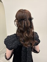 ピコット(P cott) ハーフツイン巻き髪ヘアセット結婚式ヘアアレンジ