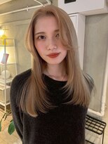 GAME天神ダブルカラー/ブリーチ/ケアブリーチ/ハイブリーチ/ブリーチなしダブルカラー ダブルカラー/ケアブリーチ/ミルクティーベージュ/レイヤー/天神