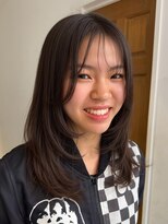 ナループロアポンテ(Nalu pu loa PONTE)&nbsp;ミディアムレイヤーパーマ落としダークチョコレートブラウン