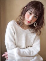 チェリーベージュ　ハイライト　グラデーション　ミディアム
