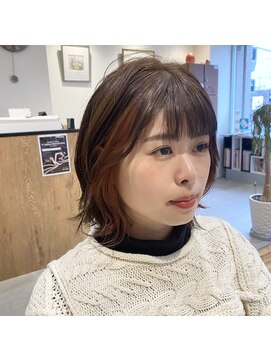 アルマヘアー(Alma hair by murasaki) ◎ボブ×インナーカラーオレンジ◎