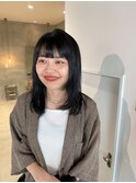 顔まわりレイヤー×髪質改善カラー