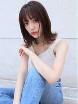 ロエナ(ROENA) 20代30代40代50代斜めバングデジタルパーマグレージュカラー