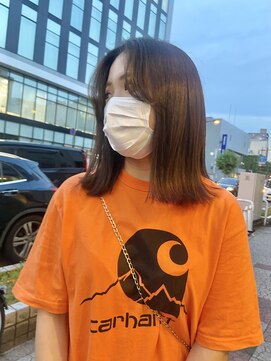 ボアップ(boappu) #ぷつっと#ミディアム#ロブ#ブラウンカラー