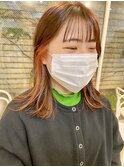 似合わせ小顔ミディアム× インナーカラー デザインカラー 