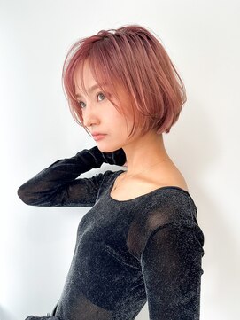 ロンドエニカ 大宮(Lond enika) 切りっぱなしボブエアリーロング美髪ピンクブラウン[大宮]