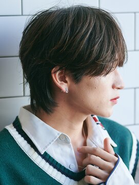 エルマーク 心斎橋(L-MARK) シースルーマッシュナチュラルマッシュメンズ韓国ツーブロック