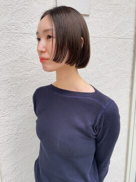 ソフト(soft) 大人ボブオリーブシアーカラーショート20代30代40代50代