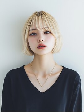 ロディーナコク 大口 新子安(rodina.coc) ホワイトブロンド×ボブ/ダブルカラー/髪質改善/韓国/ブリーチ