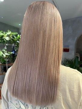 ハウ 心斎橋(how) 透明感♪髪質改善カラー小顔艶感ミディミルクティーベージュ