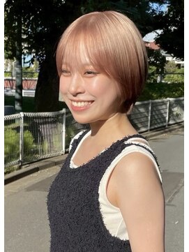 キース ヘアアンドメイク 恵比寿(kith. hair&make) 小顔ショートハイトーンミルクティーベージュブリーチあり恵比寿