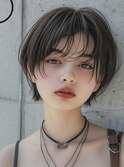 イメチェン　外ハネ　ボブ　美髪　ワイドバング　ブルーブラック