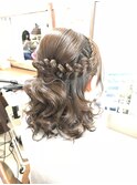 編み込みロングハーフアレンジ【ヘアアレンジ　立川/立川南】