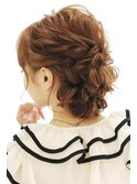 ルーズに編み込みアップ《ヘアセット&着付 GEKKABIJIN》