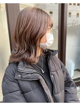 アトレ(attrait) ＊透けるベージュ ブリーチなし ミディアム 天王寺美容室