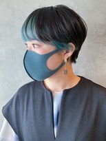 アイティーバイアルバム 藤沢店(IT by ALBUM)&nbsp;ターコイズインナー_グレージュカラーボブウルフ_ba401441