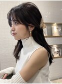 上品くびれヘア小顔後れ毛 黒髪 顔まわりカット 20代30代40代