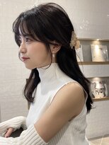 上品くびれヘア小顔後れ毛 黒髪 顔まわりカット 20代30代40代