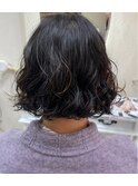 ボブ×パーマ