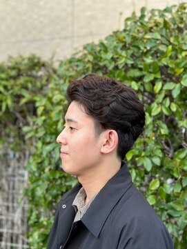 ラクヘアー 上福岡店 メンズパーマアップバングツーブロック波巻きパーマ