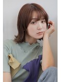外ハネミディボブ かわいい顔まわり ナチュラルベージュ