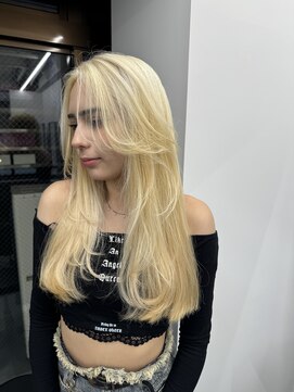 ペレ 栄店(PELE) デザインカラー/レイヤーカット/ウェットヘア/オリーブベージュ