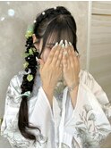 《momo》サイド編みおろし/浴衣ヘア/ライブヘアセット