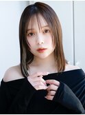 ◯シンプルストレート長めバング薄めバングぱっつん前髪大人女子