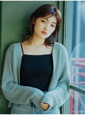 小顔ライン重めボブ肩まで20代30代40代50代大人女子艶髪パーマ