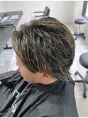 センターパート メッシュ ウルフ