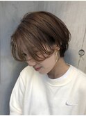 大人可愛い20代30代40代黒髪前下がりショートボブ丸みショート◎