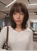 レイヤーカットレイヤーボブブラウンカラー/岸本