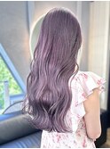 ロング ラベンダー ブリーチ ハイトーン ダブルカラー 10代20代