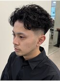 吉祥寺アップバングかき上げメンズパーマセンターパート
