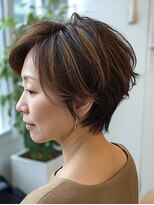 テーラ 南流山店(TELA)&nbsp;▼ハイライトカラー×白髪ぼかしショート▼【TELA HAIR 南流山】
