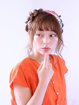 アース 武蔵境店(HAIR & MAKE EARTH) 編込み×スカーフのエフォートレス・夏アレンジ 【EARTH武蔵境】