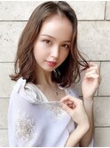 大人かわいいカーキグレージュボブAラインボブ30代40代吉祥寺
