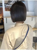 【中澤彩乃】ミニボブ大人ボブ切りっぱなしベージュカラー透け感