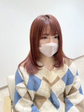 シュヴー 浦安店(CHEVEUX) ピンクブラウン/ハッシュカット/1カ-ルレイヤーカットフルバング