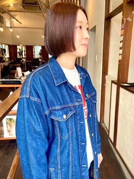 モク 大阪梅田店(MOK) 【ぷつっとストレート】前上がりボブ