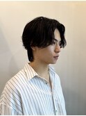センターパート/波巻きツイストスパイラルメンズカットパーマ
