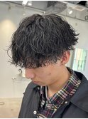 天神波巻きスパイラルパーマ波巻きパーマプードルパーマ強め20代