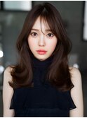 ☆くびれヘアプリコットオレンジハイライトカラーレイヤーカット