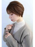 ショートボブくびれヘアアプリコットオレンジ20代30代40代50代